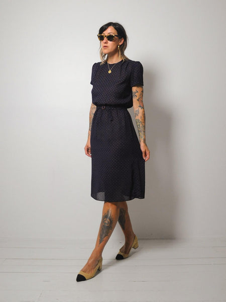 Selah Sheer Navy Shirt Dress