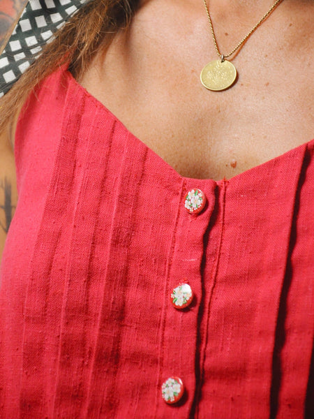 70's Petunia Linen Sundress