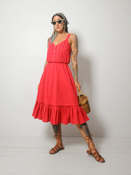 70's Petunia Linen Sundress