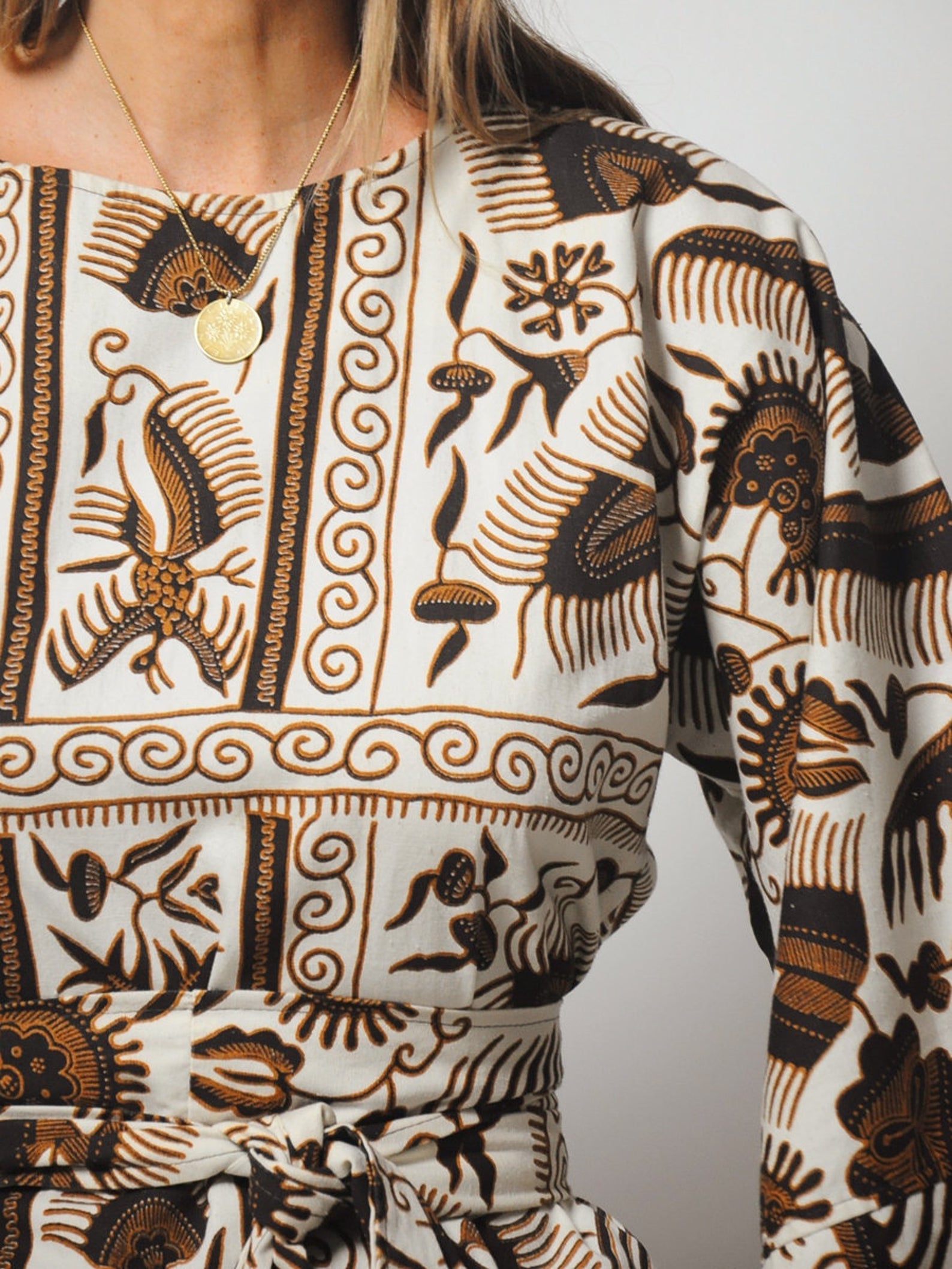 60's Botanical Batik Tent Dress