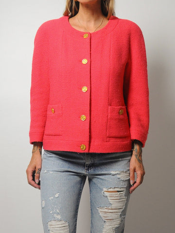 Chanel Pink Boucle Blazer