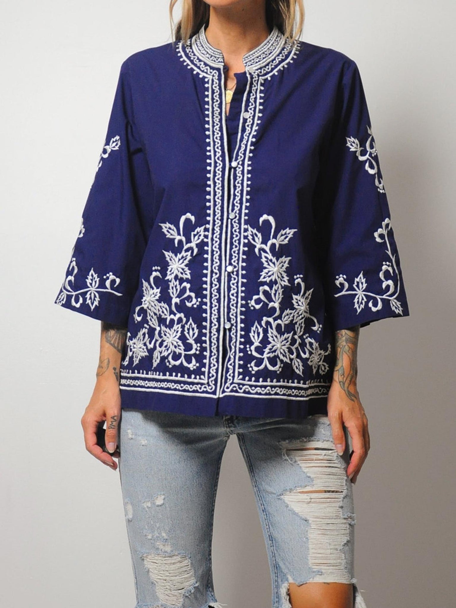 Nora Embroidered Floral Bouse