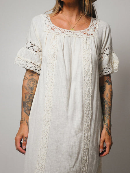 70's Elayna Cotton Gauze Dress
