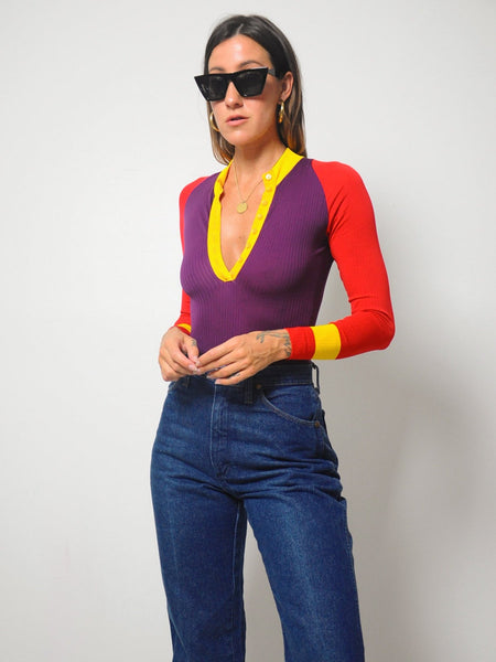 70's Danskin Colorblock Bodysuit