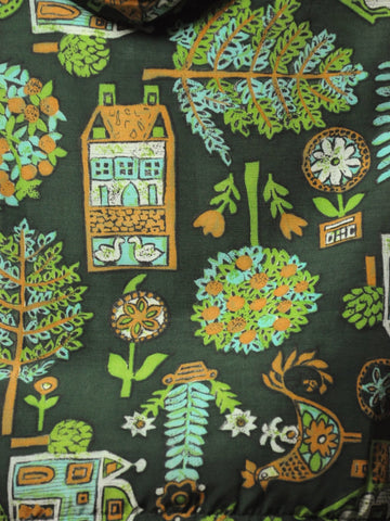 70's Folk Print Quilted Bomber