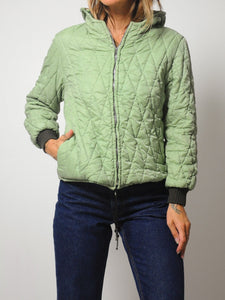 70's Folk Print Quilted Bomber