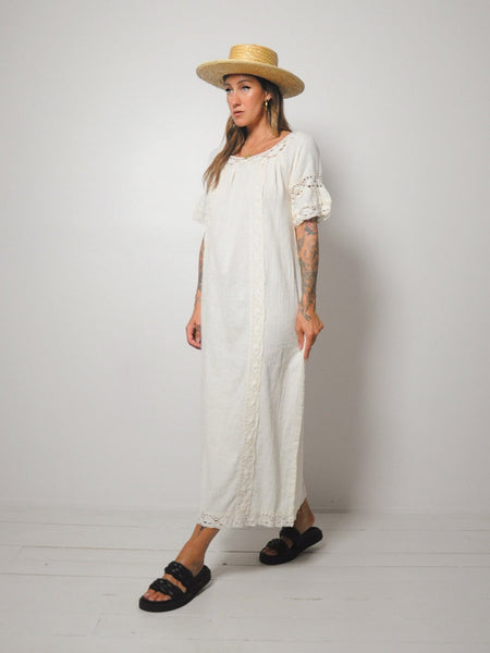 70's Elayna Cotton Gauze Dress