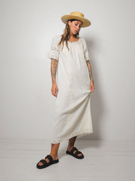 70's Elayna Cotton Gauze Dress