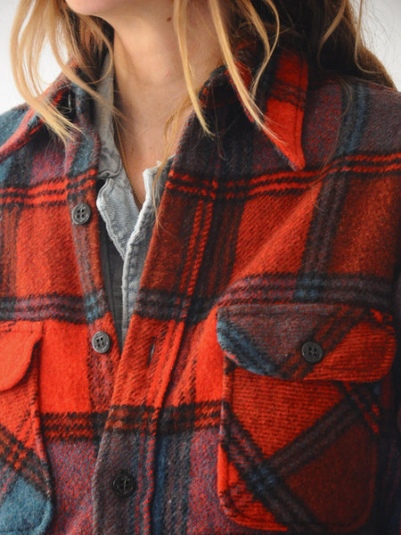 60's Wool Fox Plaid Flannel