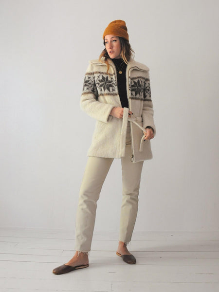 70's Fairisle Icelandic Sweater Coat