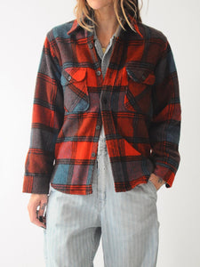 60's Wool Fox Plaid Flannel