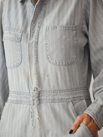 50's Herringbone Denim Boilersuit