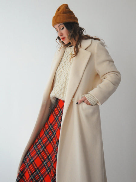 Ivory Wool Menswear Coat