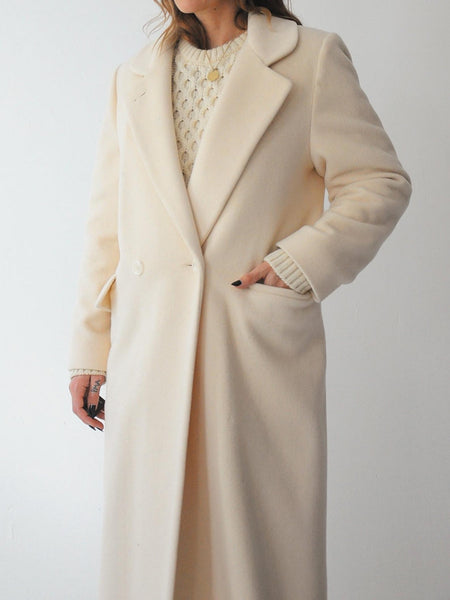 Ivory Wool Menswear Coat