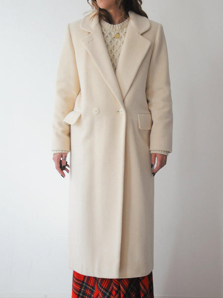 Ivory Wool Menswear Coat