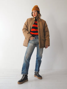 70's Camel Quilted Puffer Coat
