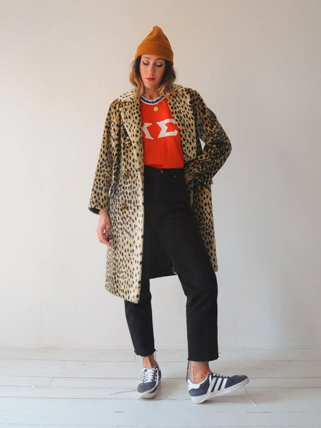 60's  Britt Leopard Faux Fur Coat