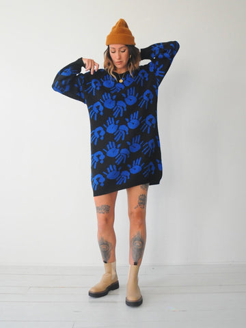 Hand Print Sweater Dress