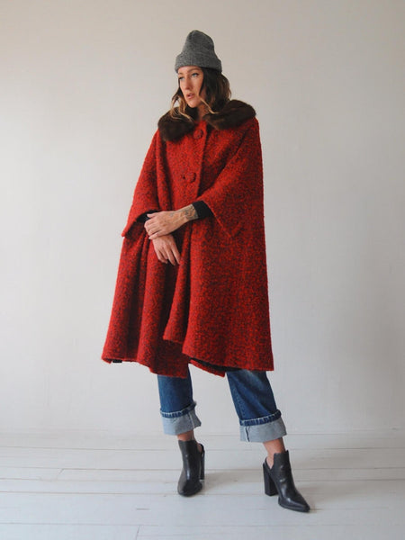 60's Aimee Bouclé Wool Cape