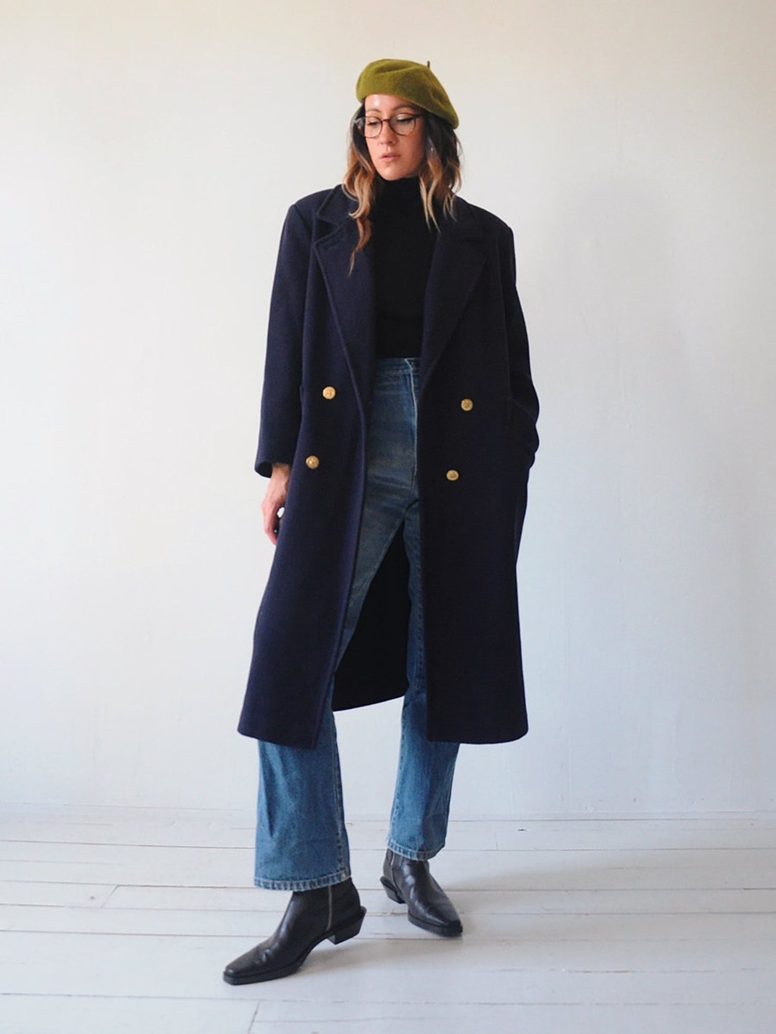 Maxine Navy Wool Peacoat – NOIROHIO VINTAGE