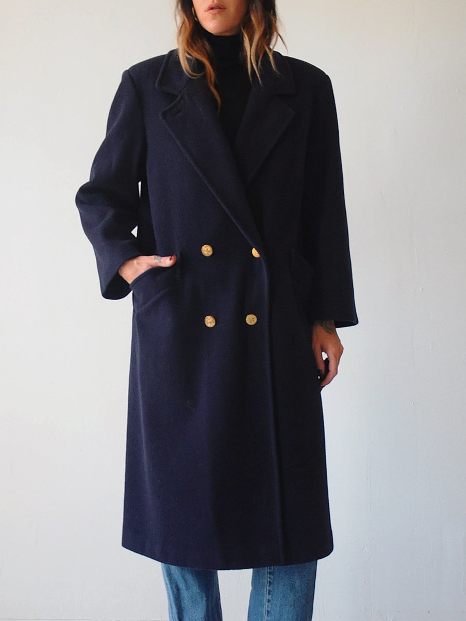 Maxine Navy Wool Peacoat