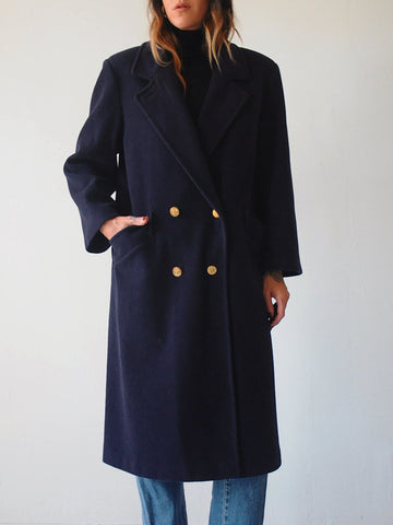 Maxine Navy Wool Peacoat