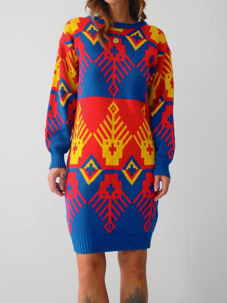 Geometric Sweater Dress