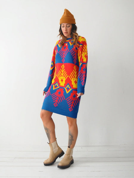 Geometric Sweater Dress
