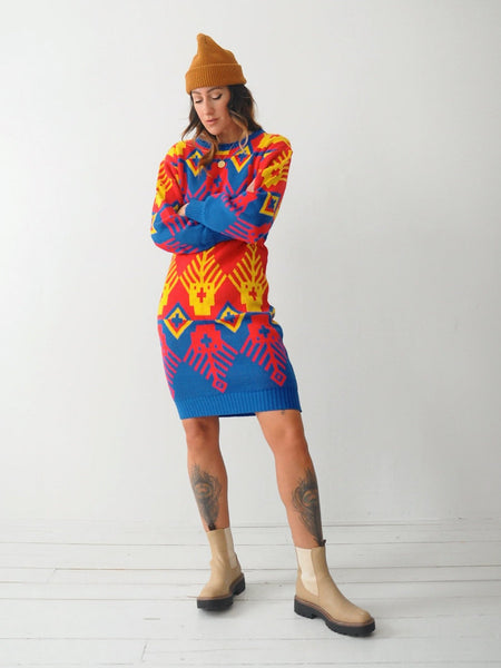 Geometric Sweater Dress