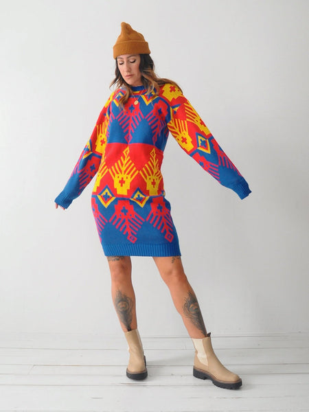 Geometric Sweater Dress