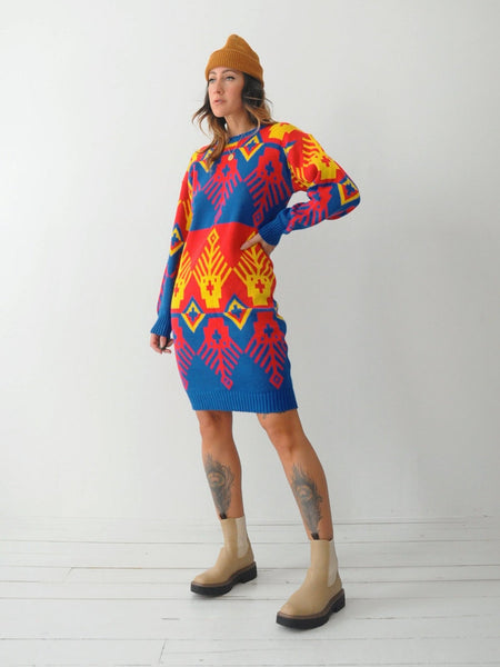Geometric Sweater Dress