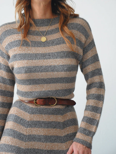 Alpaca Striped Sweater Dress