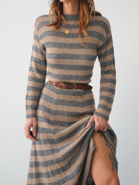 Alpaca Striped Sweater Dress