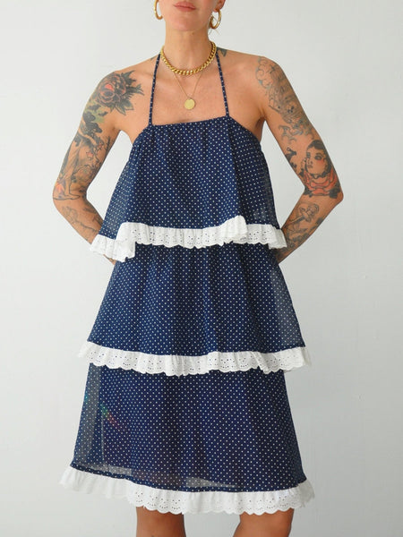 70's Polka dot Ruffle Sundress