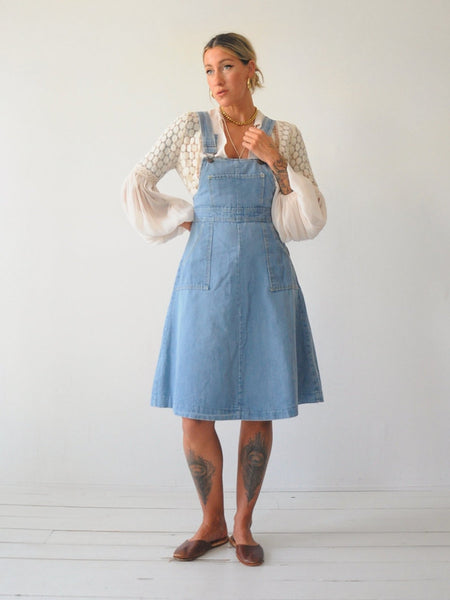 70's Denim Overall Dress