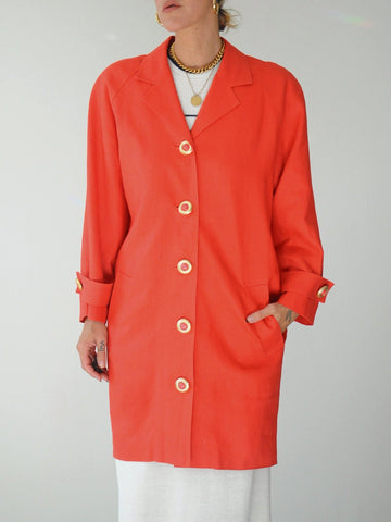 Raspberry Linen Blazer