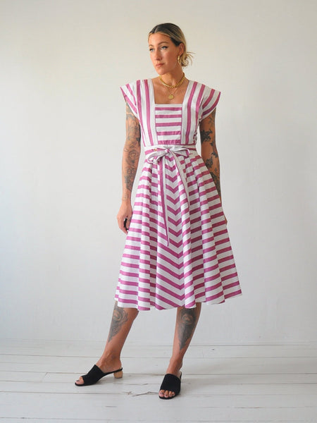 80's Plum Striped Sundress