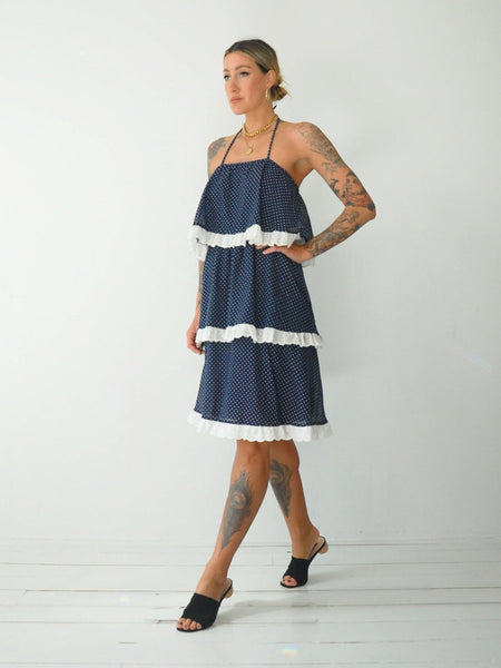 70's Polka dot Ruffle Sundress
