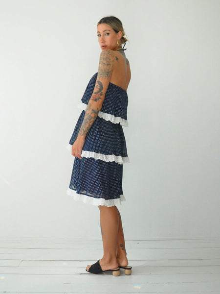 70's Polka dot Ruffle Sundress