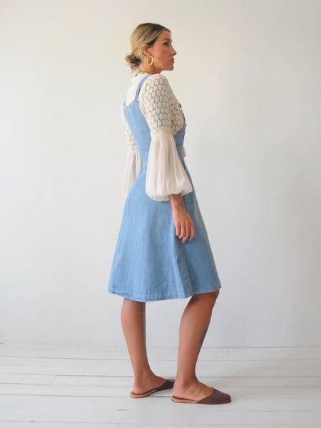 70's Denim Overall Dress