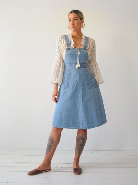 70's Denim Overall Dress