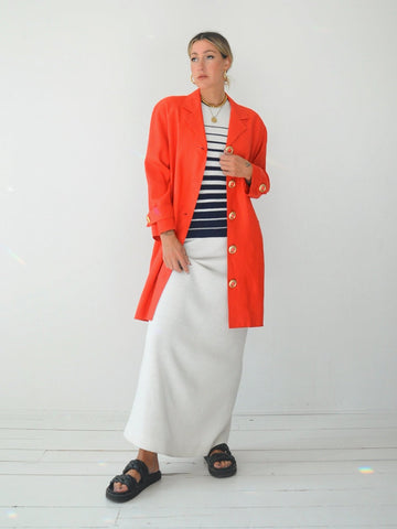 Raspberry Linen Blazer