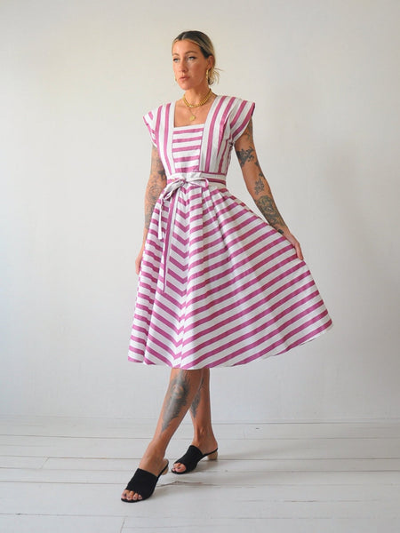 80's Plum Striped Sundress