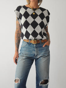Black Checkerboard Sweater