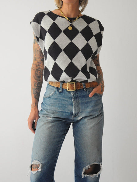 Black Checkerboard Sweater