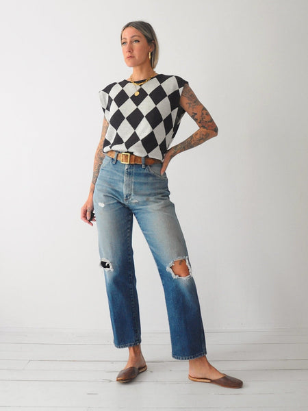 Black Checkerboard Sweater