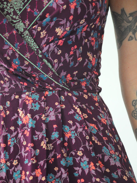 70's Wide Leg Floral Jumpsuit