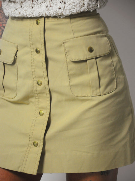 60's Khaki Mini Pocket Skirt