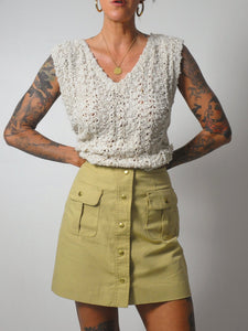 60's Khaki Mini Pocket Skirt