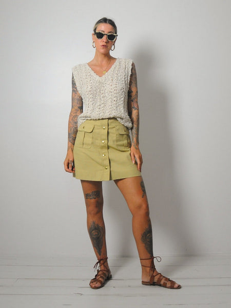 60's Khaki Mini Pocket Skirt